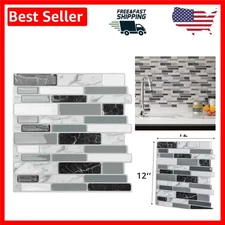 Eco-Friendly 12"x12" Self-Adhesive Marble Grey Tiles - Effortless Room Upgrade