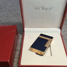 S.T.Dupont Lighter line 2 navy pink gold genuine lacquer