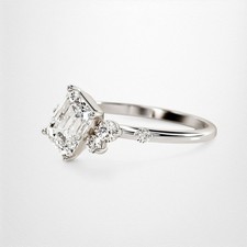 Funkelnder Diamant Ring 1,2 Kt Smaragdschliff...