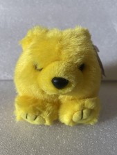 Swibco Puffkins Buttercup Yellow Bear Plush 1998 w/ Hang Tag Style 6674 VTG