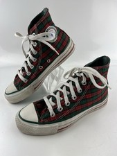 Vintage Converse All Star High Top Christmas Plaid M/ 4 W/ 6- 6.5 USA Sneakers