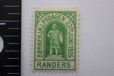 1905 Denmark Randers Local Post MNH Stamp Børnehjælpsdagen Charity Green