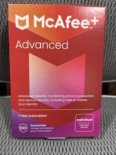 McAfee Advanced Individual 1-Year / Unlimited Devices SAME DAY CODE KEY READ