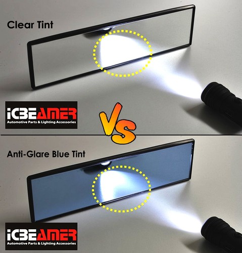 ICBEAMER 240mm Flat Blue Tint Blind Spot Interior Rear view Mirror Snap on C137 - Picture 8 of 8
