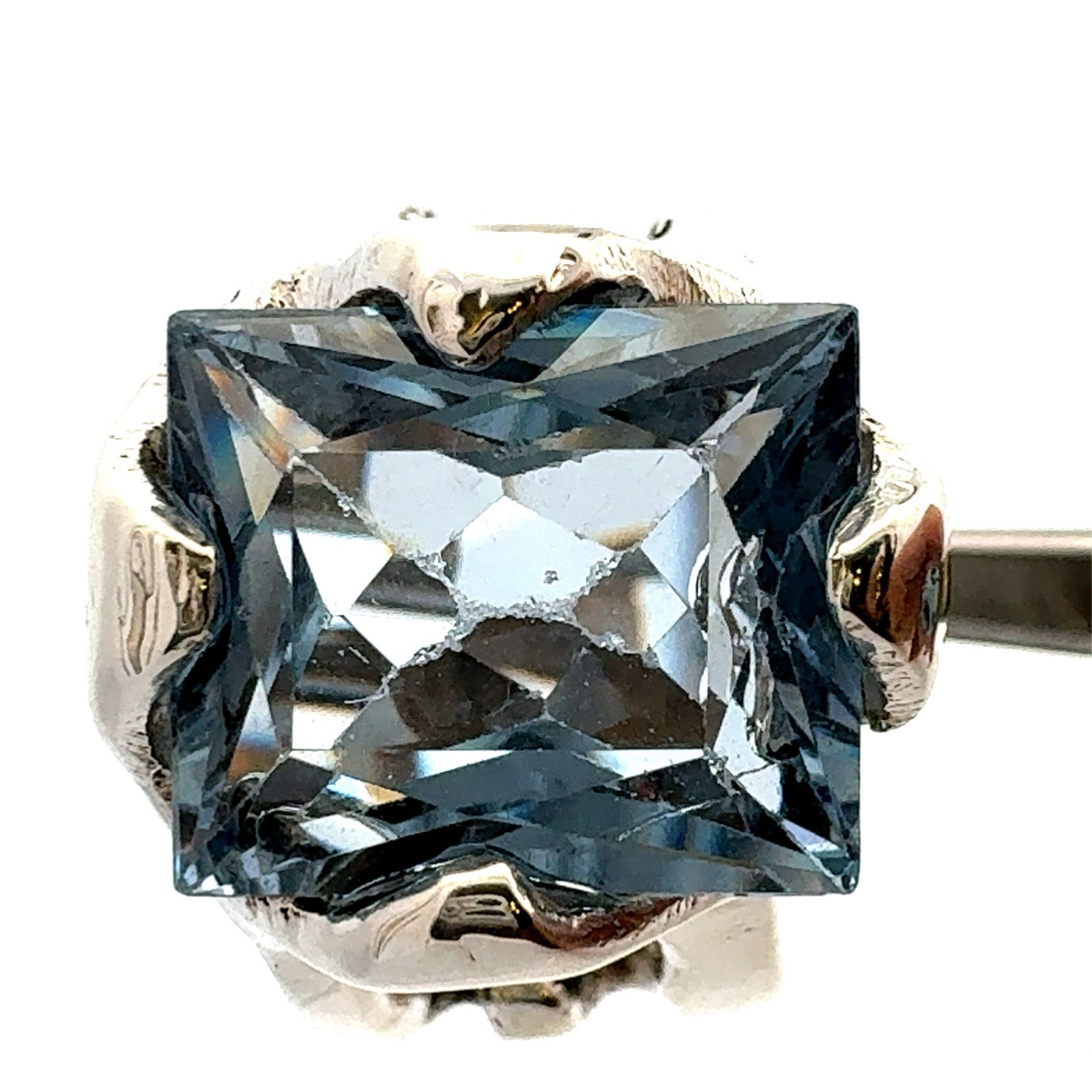 Brutalist 925 Sterling Silver Rectangular Blue To… - image 8