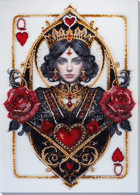 Bead Embroidery Kit ''Queen of hearts'' Stitching Handmade Beadwork