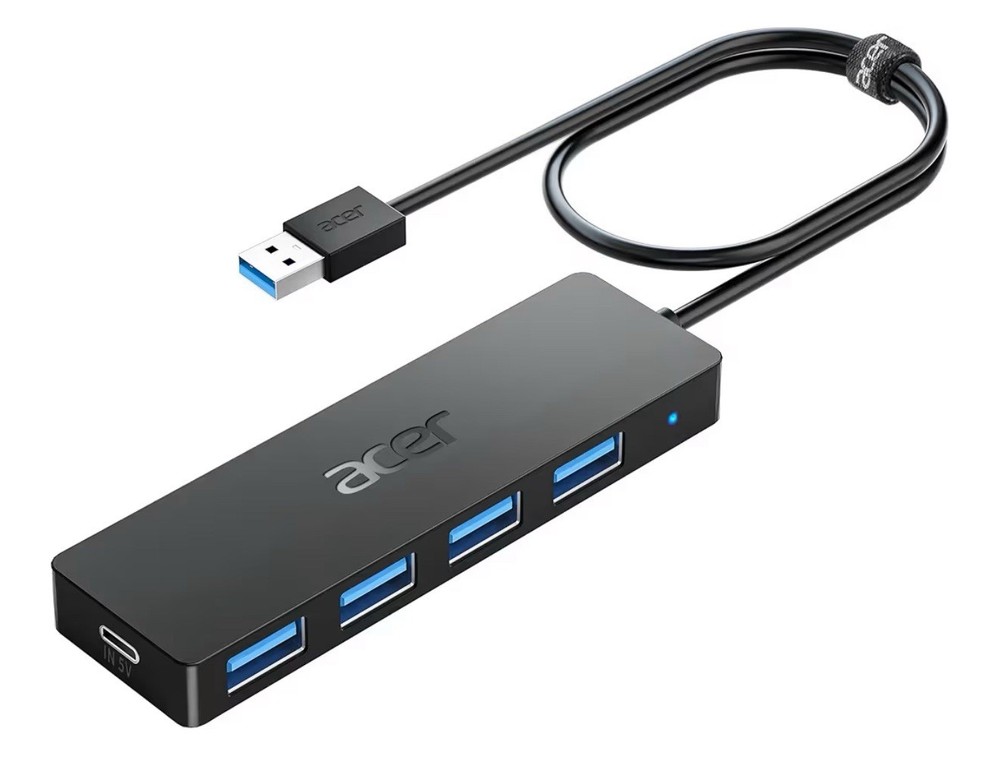 USB Hub 4 Ports, Multiple USB 3.0 Hub, USBA Splitter for Laptop With Type C Pow