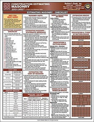 Quick-Card: Construction Estimating - Masonry Estimating. full-color, 4-page