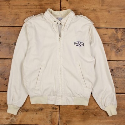 Vintage MBA Bomberjacke M 90er bestickt USA Made creme