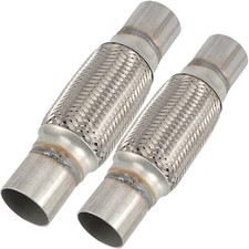 2 Pack 2.5x6x10 Inch Stainless Steel Exhaust Flex Pipe - Heavy Duty