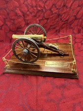 The Civil War Cannon 1857 Field Gun Brass Desk Model Damaged Wheel -- 9264