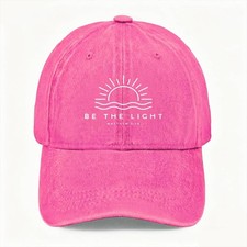 Unisex Inspirational Christian Washed Baseball Cap Be The Light Adjustable Hat