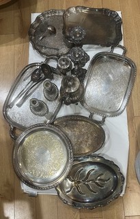 36.2 Lb Oneida Lunt Rogers Sheffield Mixed Lot Trays Candlesticks 20 Pieces