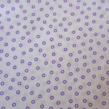Signature Classics by Oakhurst 5/8 yd Cotton Fabric Purple Dots/Circles on White