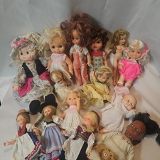 Vintage Doll Lot Of 15 Mixed Styles  Sizes   TLC / Parts / Display/ As Is READ