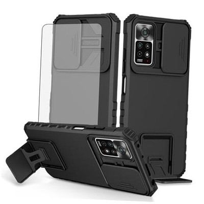 Asuwish Phone Case for Xiaomi Redmi Note 11 Pro 4G/5G with Tempered Glass 