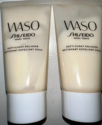 2x Shiseido WASO Soft + Cushy Polisher 1.1 Oz ,30 ml Each travel size!