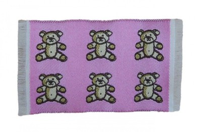 Puppenhaus rosa Teddybär Teppich Matte Miniatur Kinderzimmer Spielzimmer Zubehör 1:12