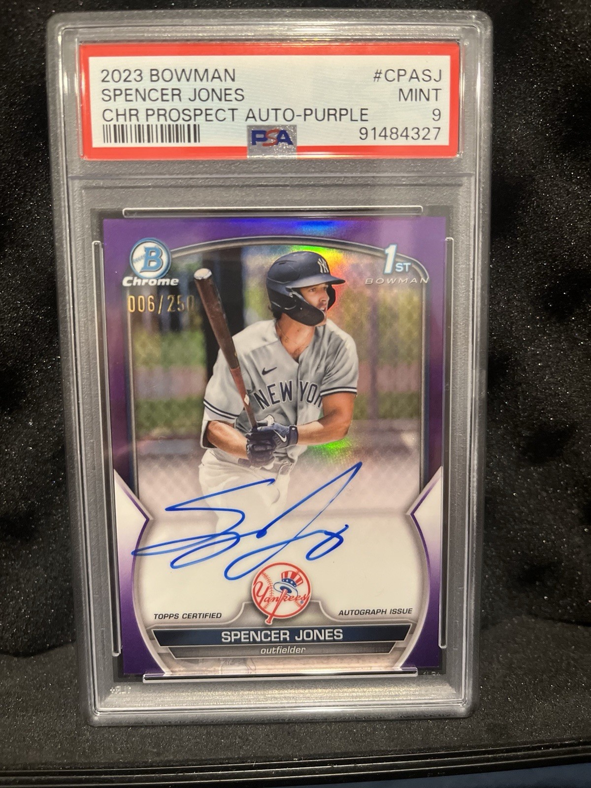 2023 Bowman Chrome Prospect Auto Spencer Jones #CPA-SJ Purple Refractor /250 RC
