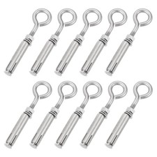 10Pcs M6 304 Stainless Steel Expansion Eyebolt Closed Hook Expansion Bolt