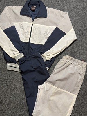 Vintage Troop Crown Track Suit  Blue & White Zip Up Y2K Color Block