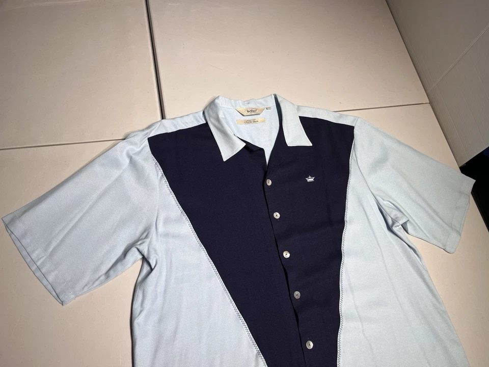 Da Vinci Charlie Sheen Shirt Men’s XXXL Blue Camp Signature Series Rayon Bowling - Image 2 of 4