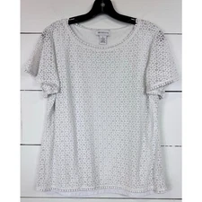 Liz Claiborne Short Sleeve Blouse Women's Size Large