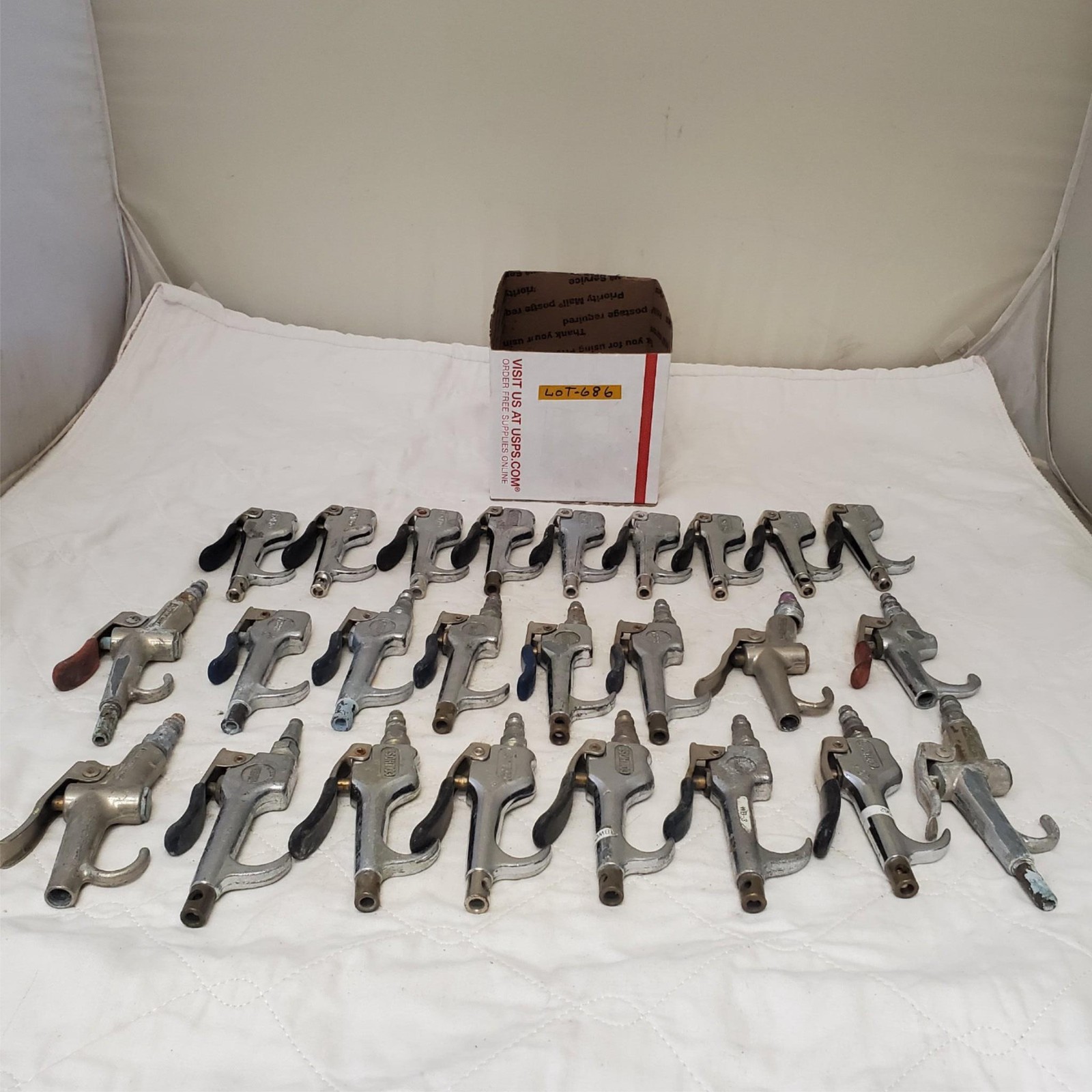 Lot of 25 Coilhose & Various Pneumatics Air Blow Gun Lot 686