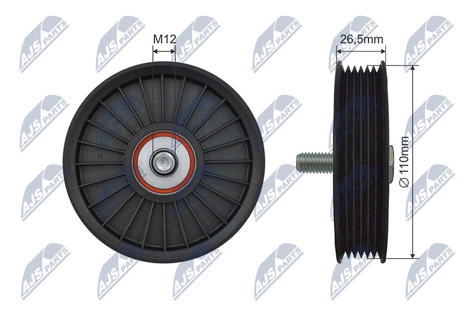 Fits NTY RNK-CH-038 V-RIBBED BELT PULLEY IDLER - Image 9