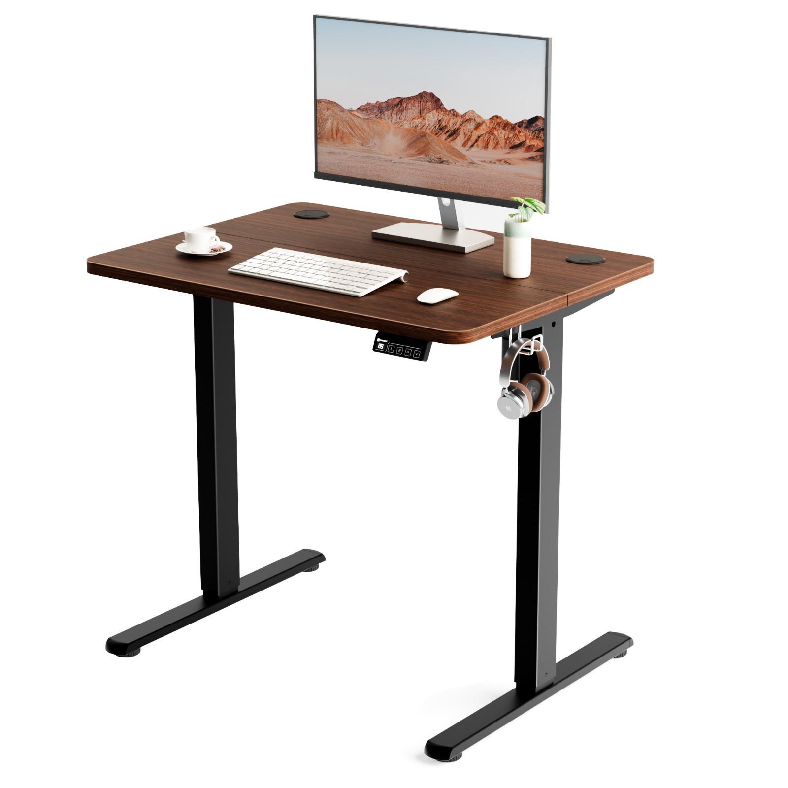 Ergomaker Electric Standing Desk Adjustable Sit Stand Gaming Table 80cm Brown — image 9