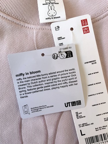 UNIQLO Miffy in Bloom Sweatshirt - Pink - Größe L Large Relaxed Fit Neu mit Etikett - Bild 5 von 8