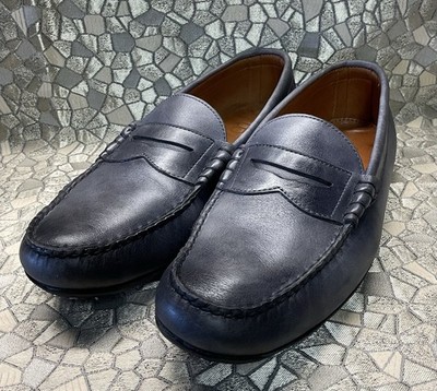 ALLEN EDMONDS SIESTA KEY Blue Grey Leather Slip On Driving  display picture 2