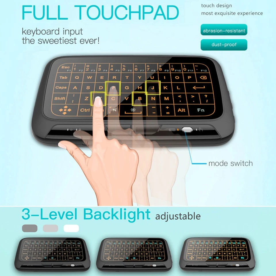 Touchpad 2.4G Backlight Keyboard Air Mouse Remote for Android Smart TV Box - Image 3 of 4