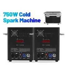 PAIDUN 2Pack 750W Cold Spark Machine Fountain Firework Stage Effect Flight Case