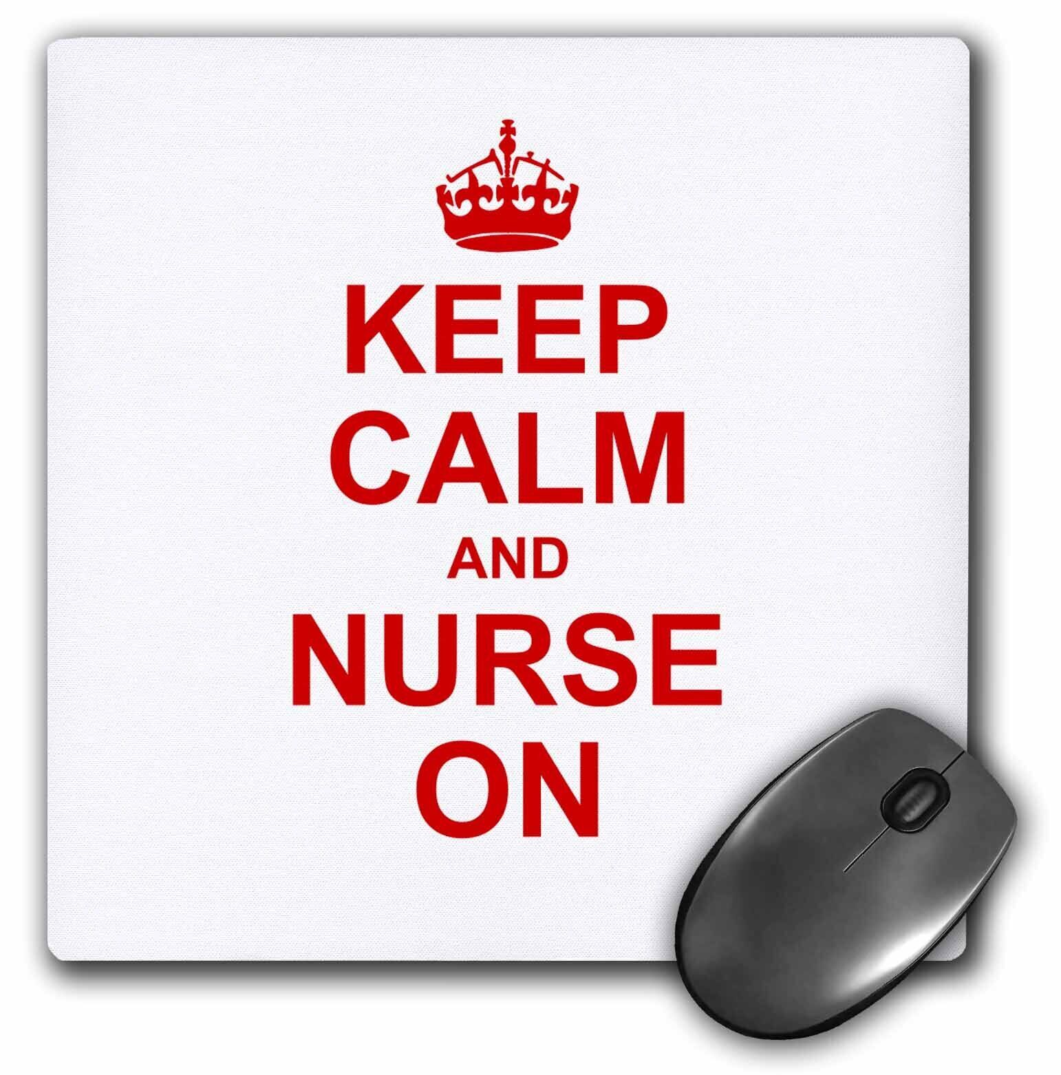 3dRose Keep Calm and Nurse on - carry on nursing job - Nurses day gifts - red fu