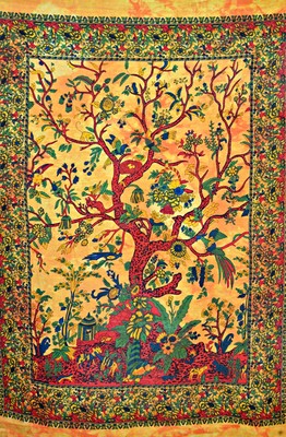 Tree Of Life Printed Cotton Wall Hanging Tapestry Poster Size Decor Throw