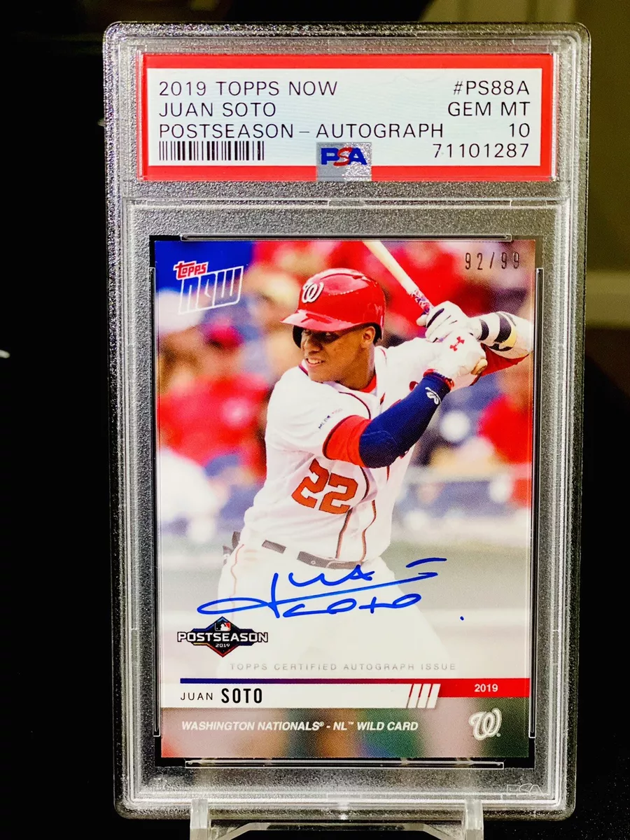 2019 Juan Soto Topps NOW Postseason Auto PSA 10 POP 1 World Series