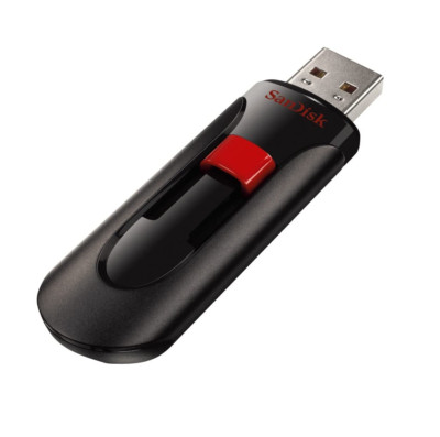 SanDisk Cruzer Glide USB Flash Drive, Black & Red, SDCZ60-128G-B35 with Lanyard