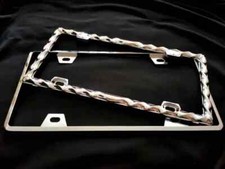 3d Wave Twist Heavy Stainless Steel Chrome Metal License Plate Frame Lpf-2336cc