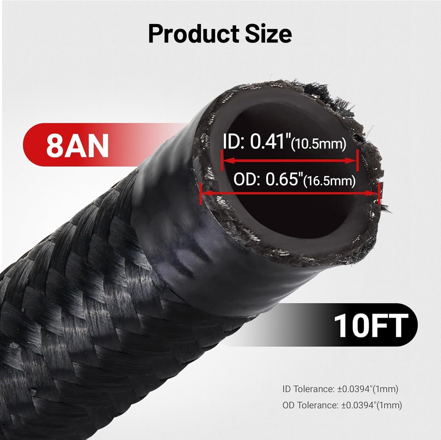 8AN CPE Fuel line Hose Braided Nylon Stainless Steel 10FT+ 10 Aluminum Fitting