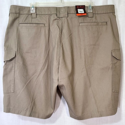 Ranch Tough Khaki Cargo Shorts Size 46 Mens Flat Front #18420 Pockets Casual NEW - Picture 2 of 6