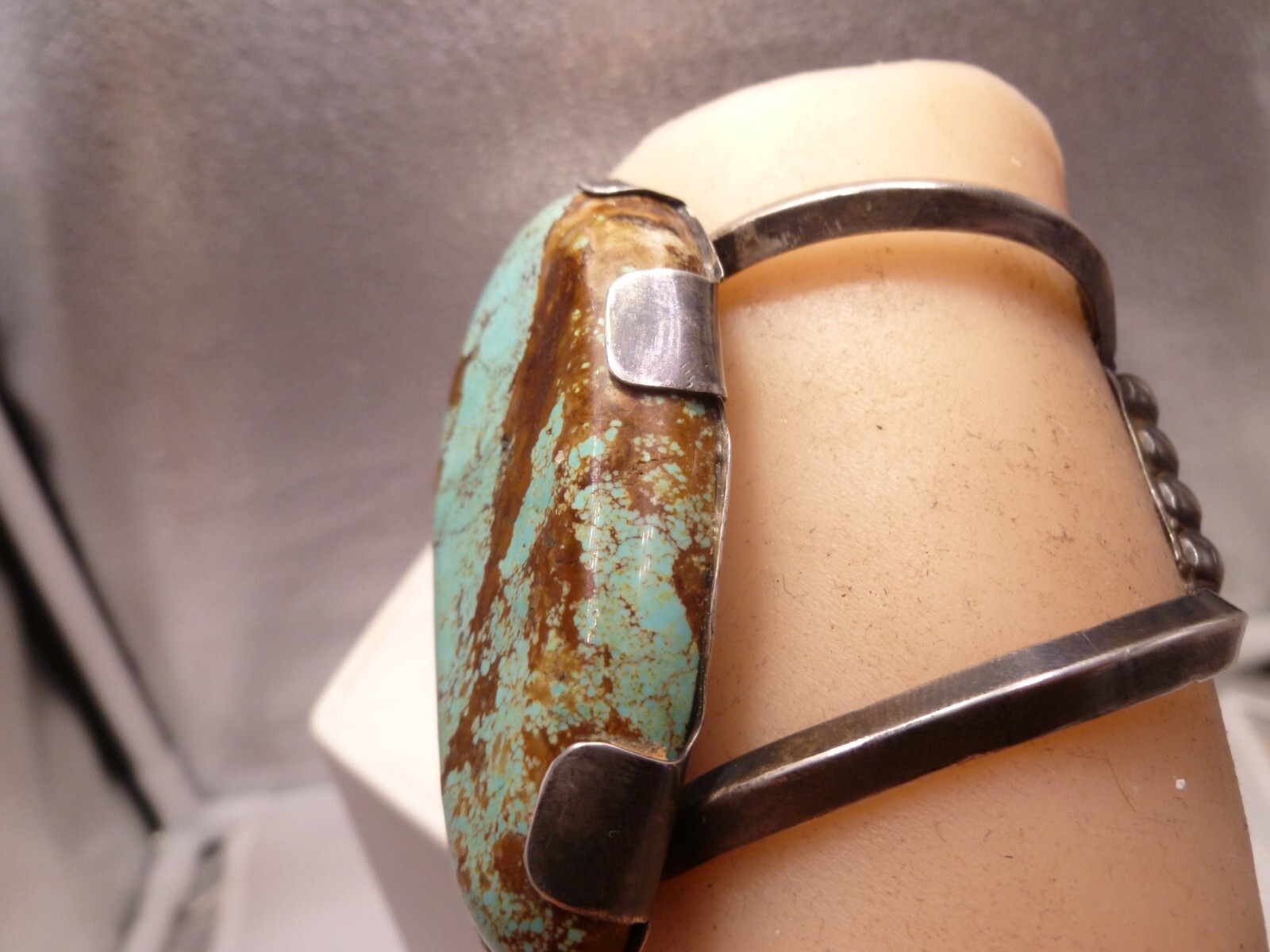 Extra Large Unsigned Navajo Royston Turquoise Cuf… - image 12