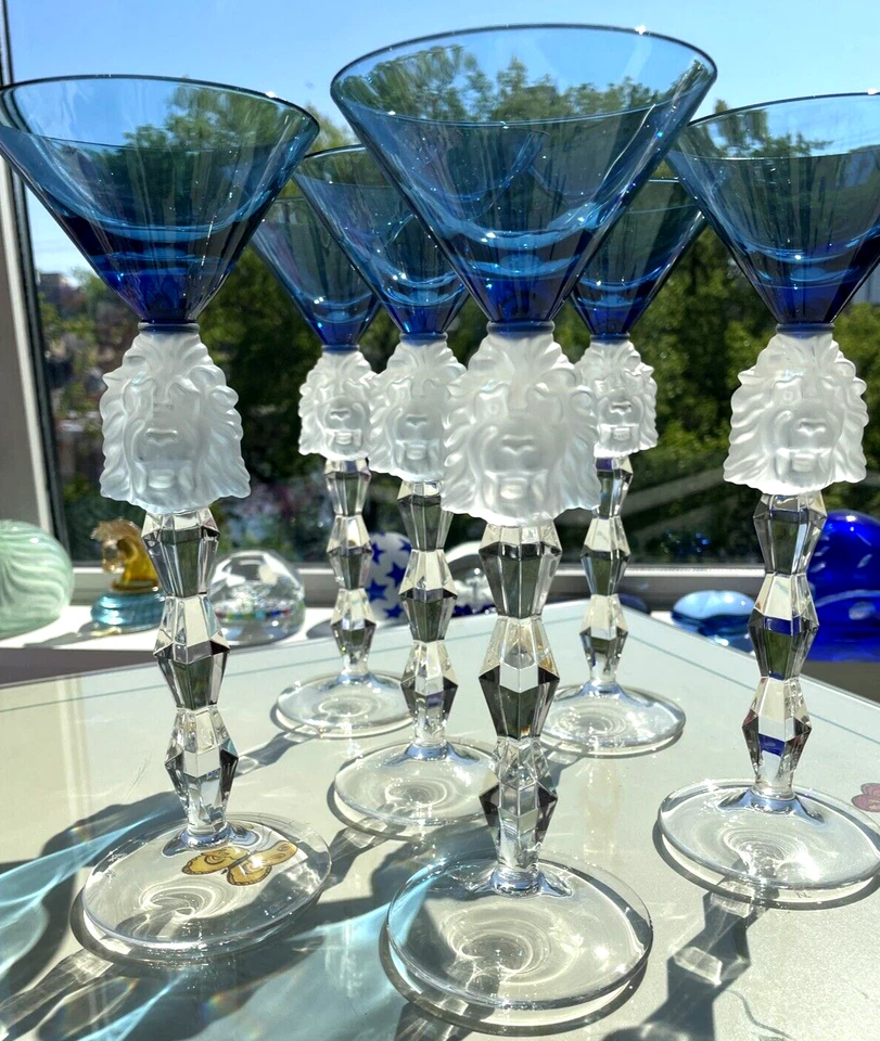 马提尼眼镜带褶皱狮子头/6 NACHTMANN - LALIQUE 风格 — 第 4/4 张图片