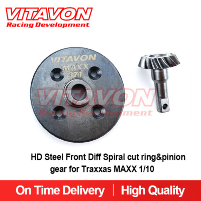 VITAVON HD Steel Front Diff Spiral Cut Ring&Pinion Gear For Traxxas MAXX 1/10