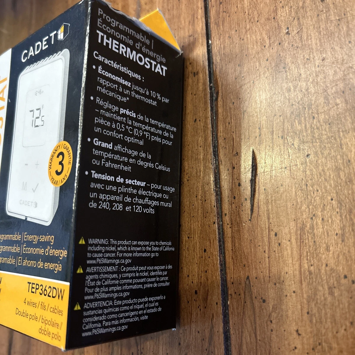 Cadet Programmable Electronic Thermostat - White, TEP362DW 15 AMP  27418082046 | eBay