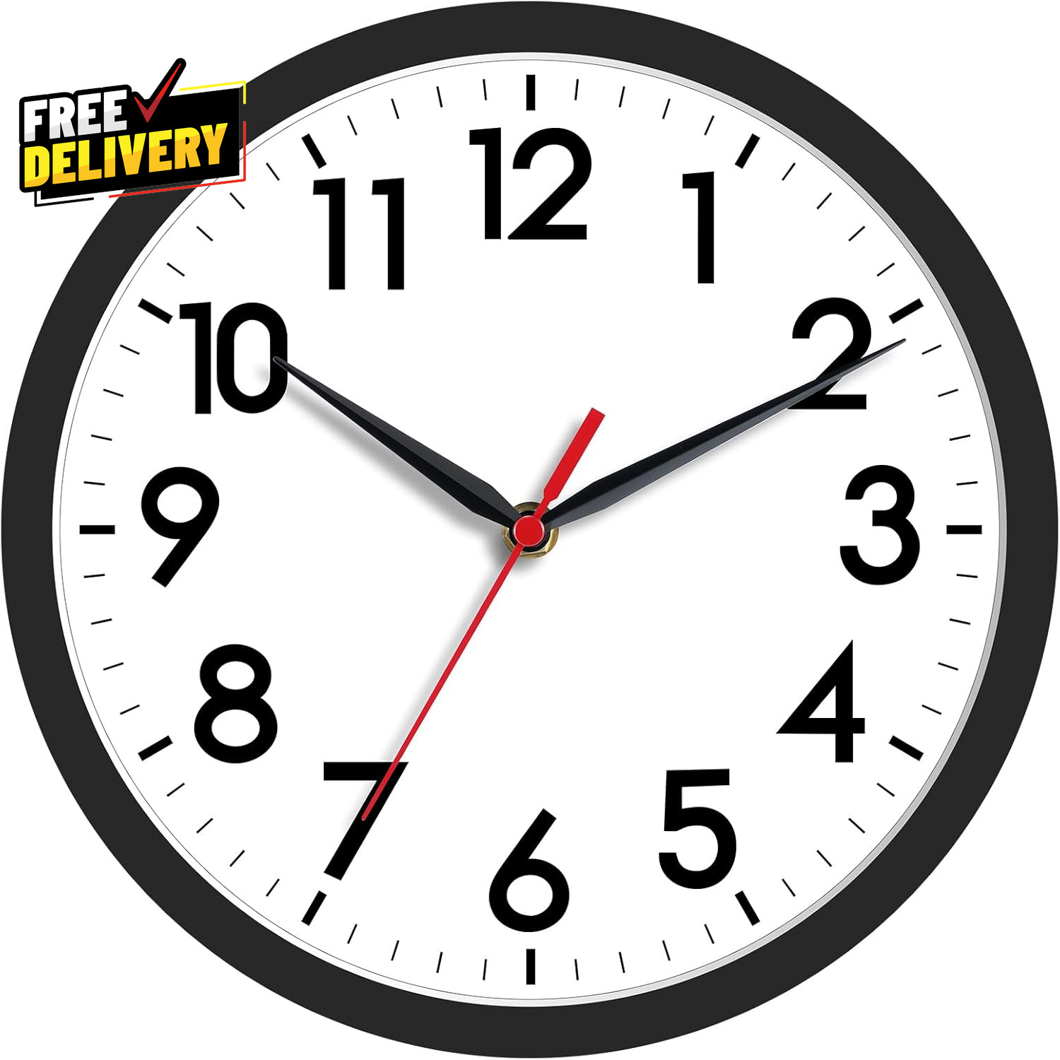 Battery Operated 8 Inch Silent Non-ticking