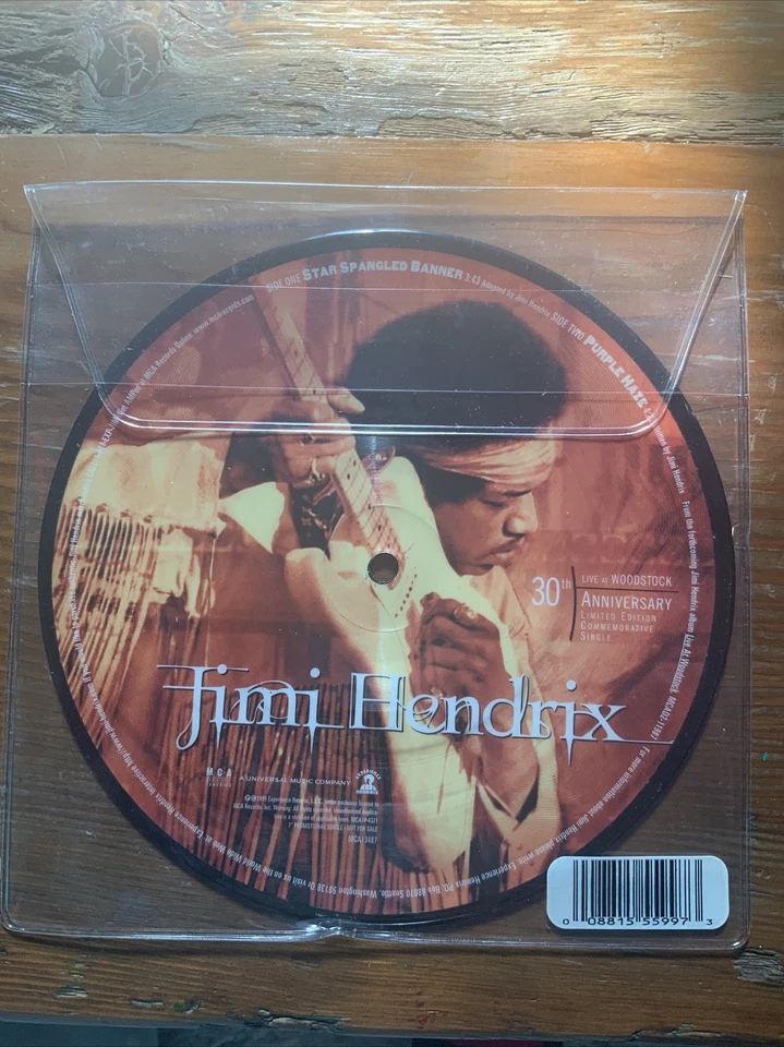 JIMI HENDRIX - Star Spangled Banner / Purple Haze, Live At Woodstock 45 Record - Image 3 of 4