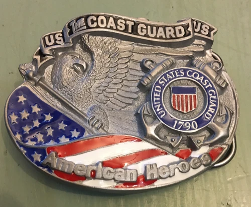 AMERICAN HEROES THE COAST GUARD BELT BUCKLE NEW APPR. 3 1/4" X 2 1/2"