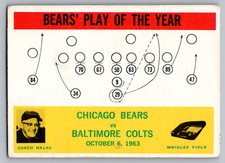1964 PHILADELPHIA #28 CHICAGO BEARS' PLAY OF THE YEAR W/GEORGE HALAS