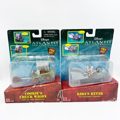 Walt Disney Atlantis Cookie's Chuck Wagon and Kida's Ketak Action Figure Set NIB
